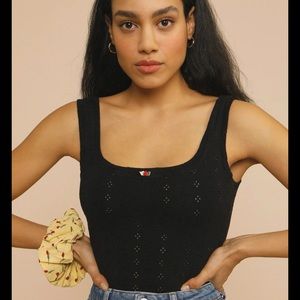 rouje black sahel eyelet bodysuit size 34/XS NWT